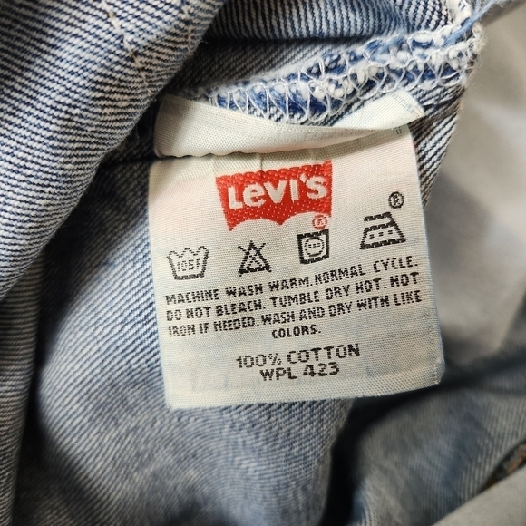 Levis Mens Vintage 90s 501 Button Fly Medium Wash Straight Leg Jeans-Size 36x30 - Picture 10 of 11